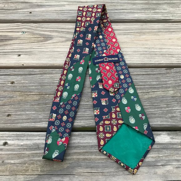Tommy Hilfiger Men Tie Multi Color 100% Silk Neckt - Picture 4 of 10